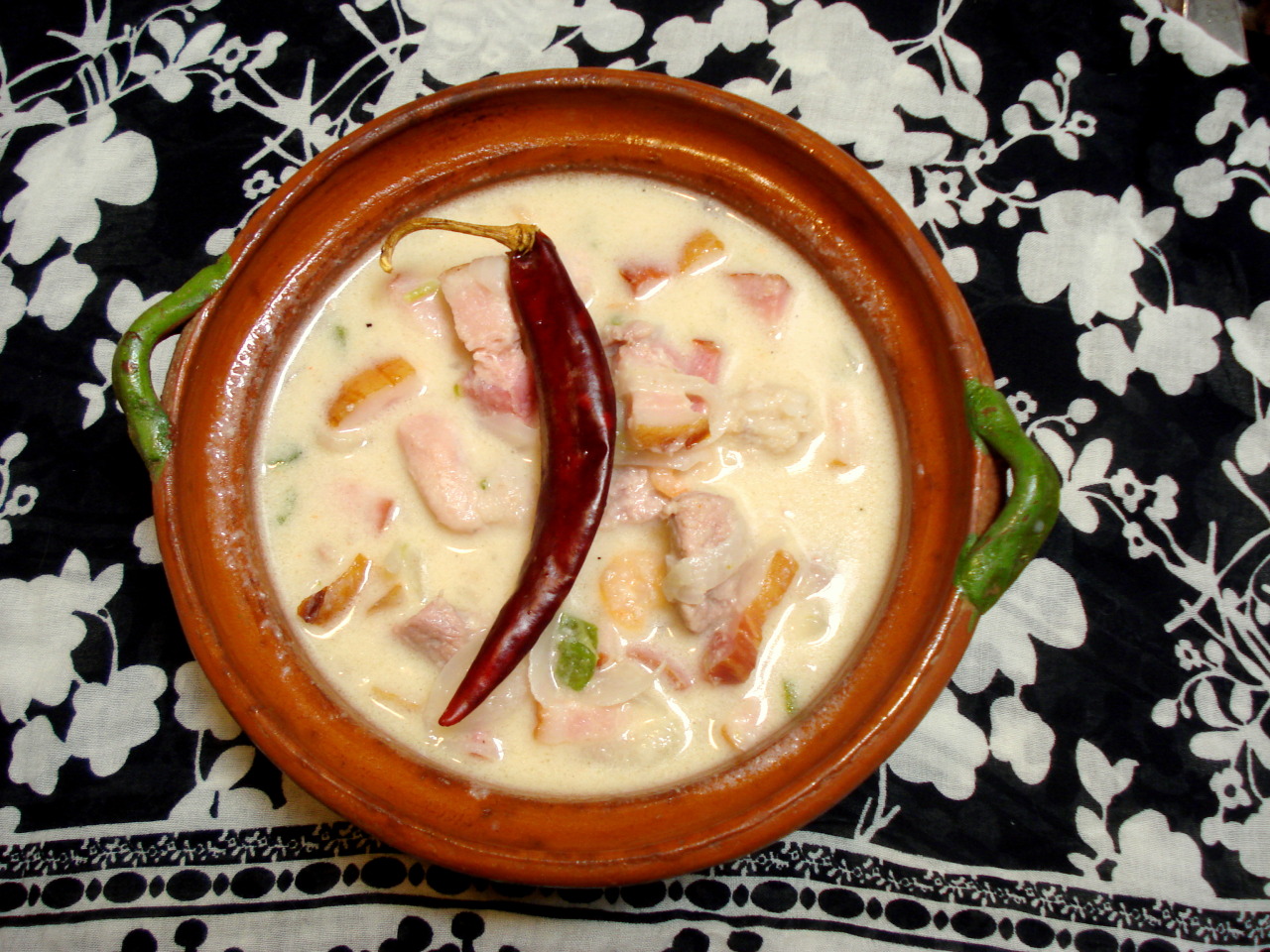 A traditional Bicol Express stew in a bowl.